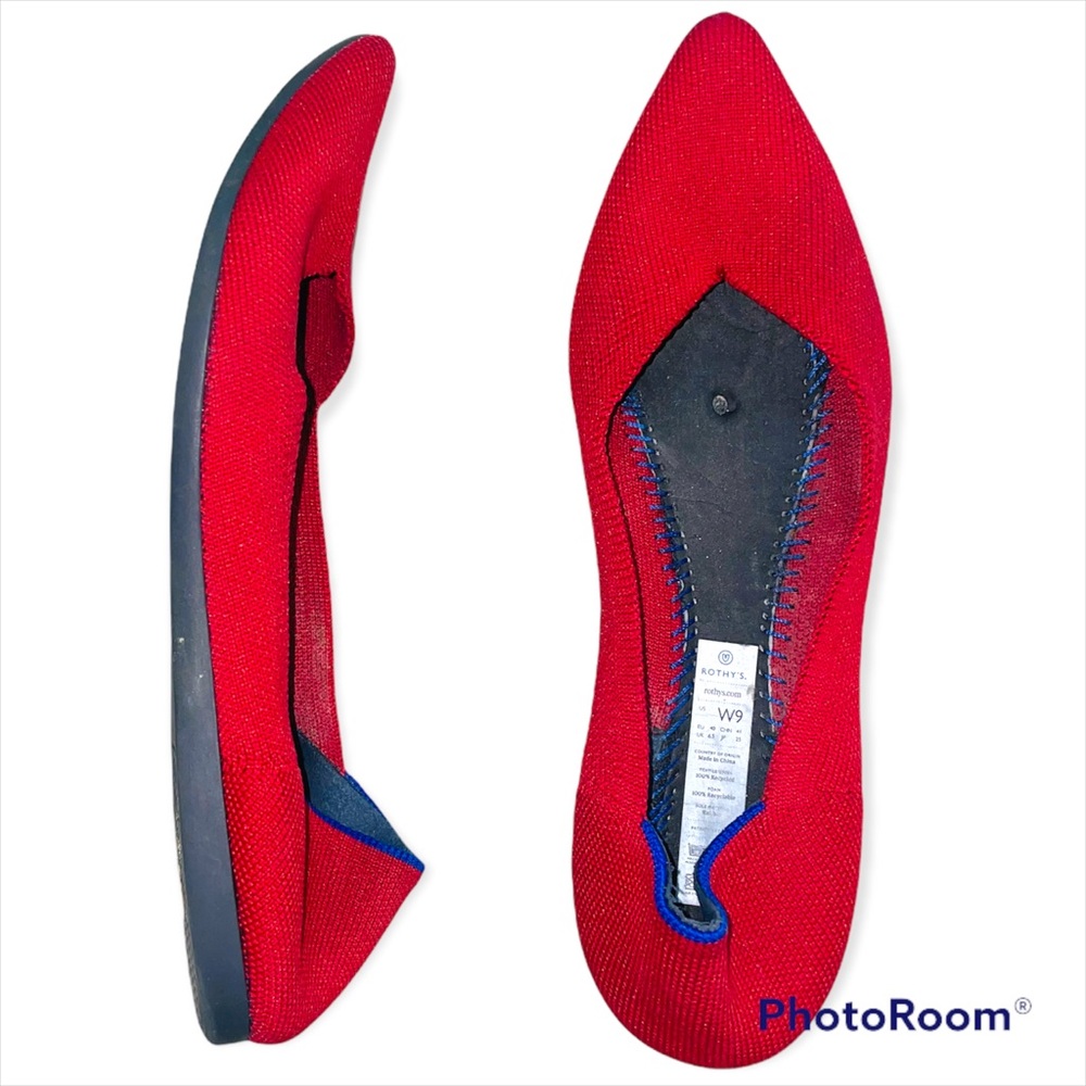Rothy`s Red Pointed Toe flat 9